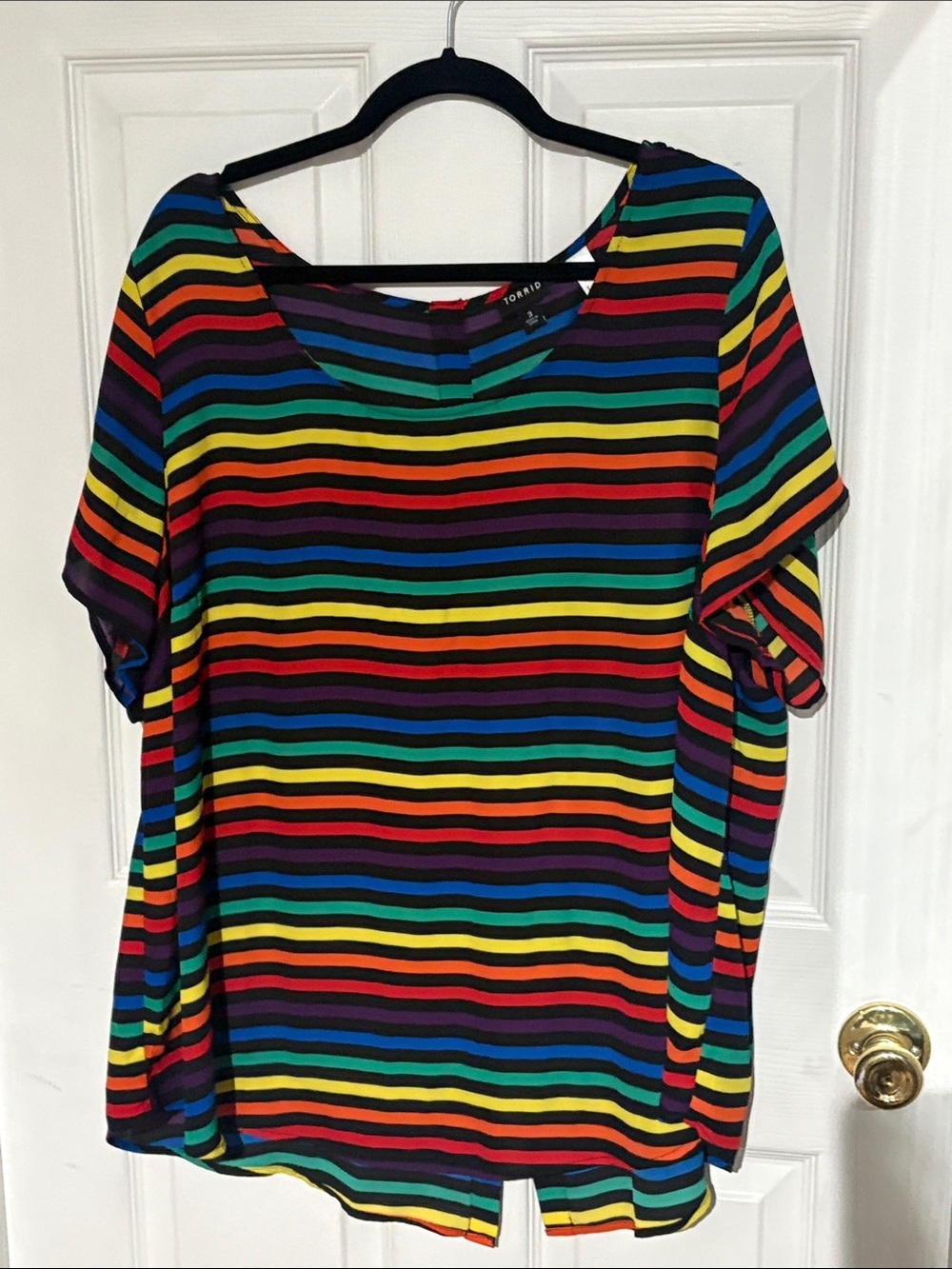 Torrid Rainbow Striped Women's Tee - Multicolor Pride